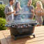 Barbecue portatif au charbon de bois en fonte avec revêtement en émail - Plaque chauffante pour l'extérieur Hibachi