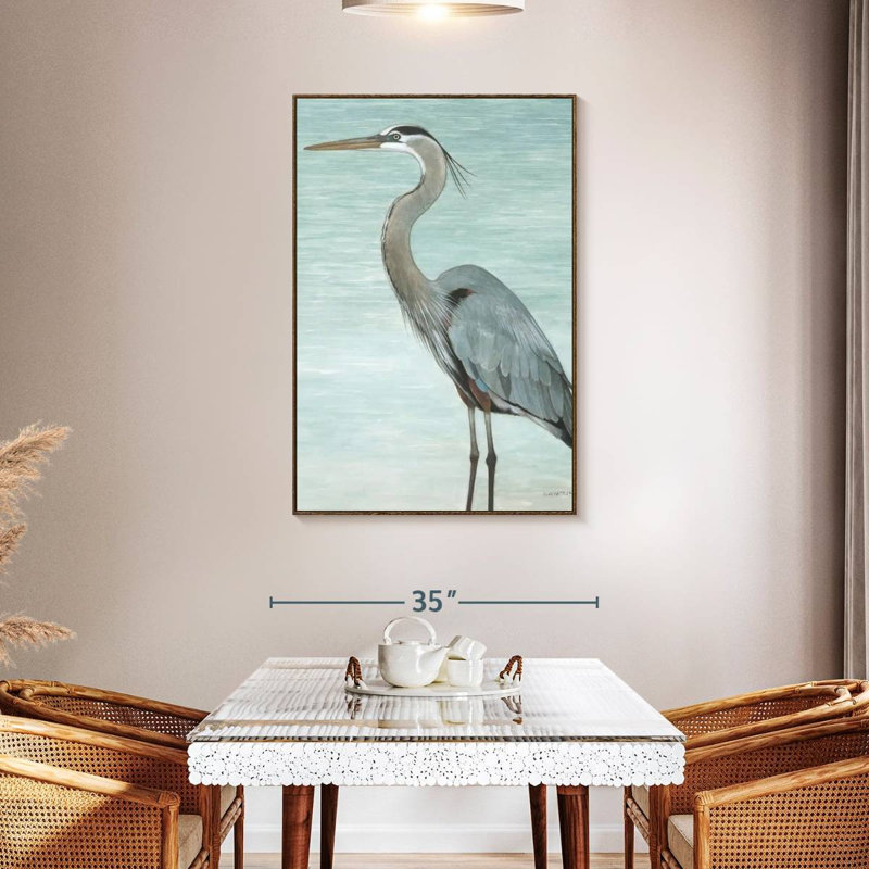 Grand héron, Floating Frame Walnut, 31" x 46"