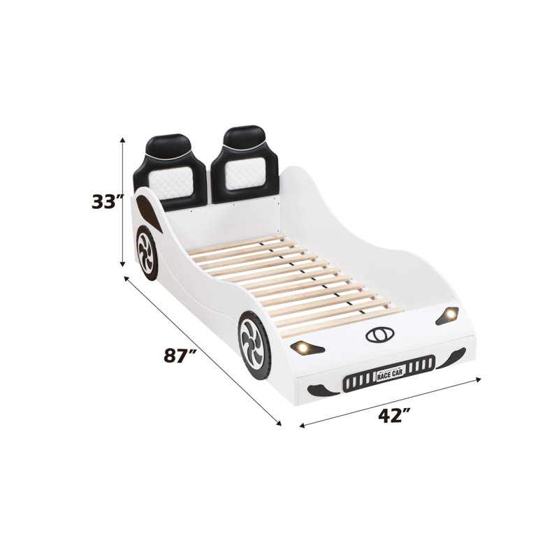 Lit voiture avec DEL Colen Finish, Blanc