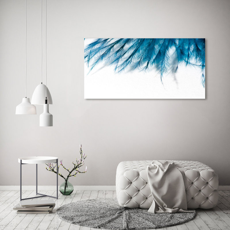 Blue Feathers - No Frame Print on Canvas
