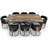 Walnut Metal Base Dining Table-877606557