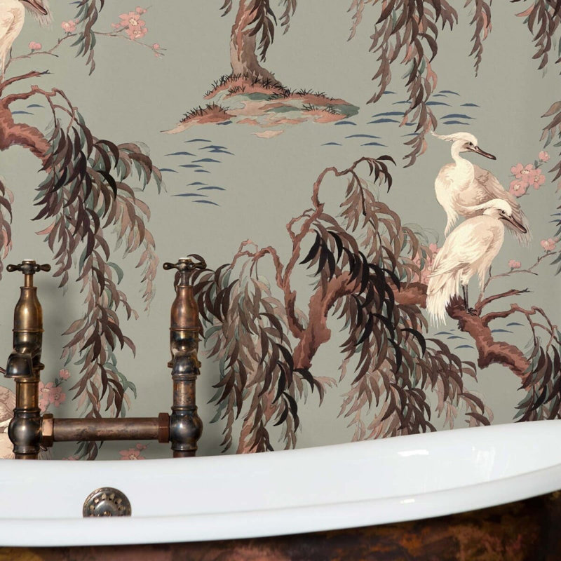 Zeus 9.84' L x 70.87" W Wallpaper Roll, Eau De Nil