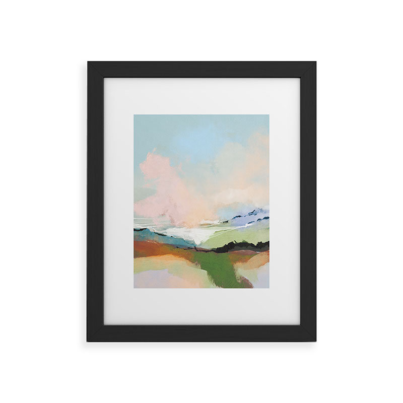 «Dan Hobjour Art Dream Landscape», reproduction d'art encadrée, Encadré bois noir, H 14 po x l 11 po x P 1,5 po