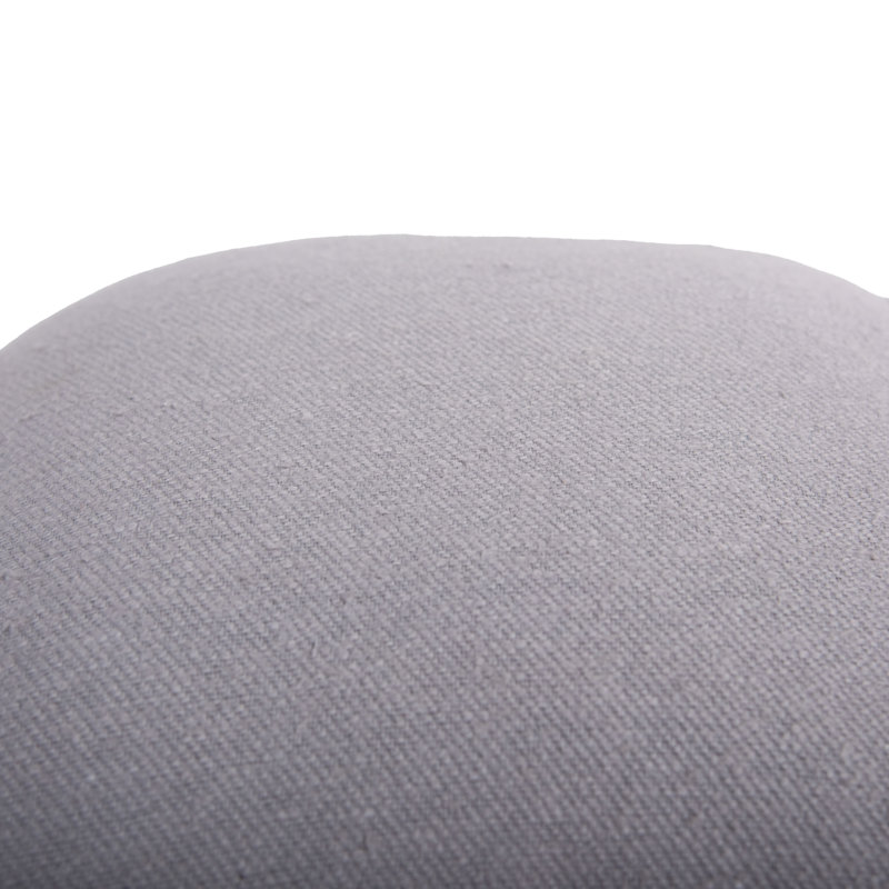 Gray Cotton Boucle Throw Pillow with Hand Whipstitched Accents