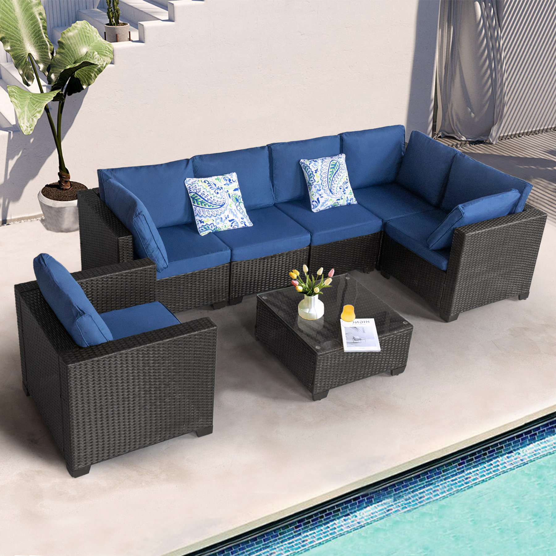 Latitude Run® 7 Pieces Outdoor Set Furniture Patio Furniture Sets Wayfair