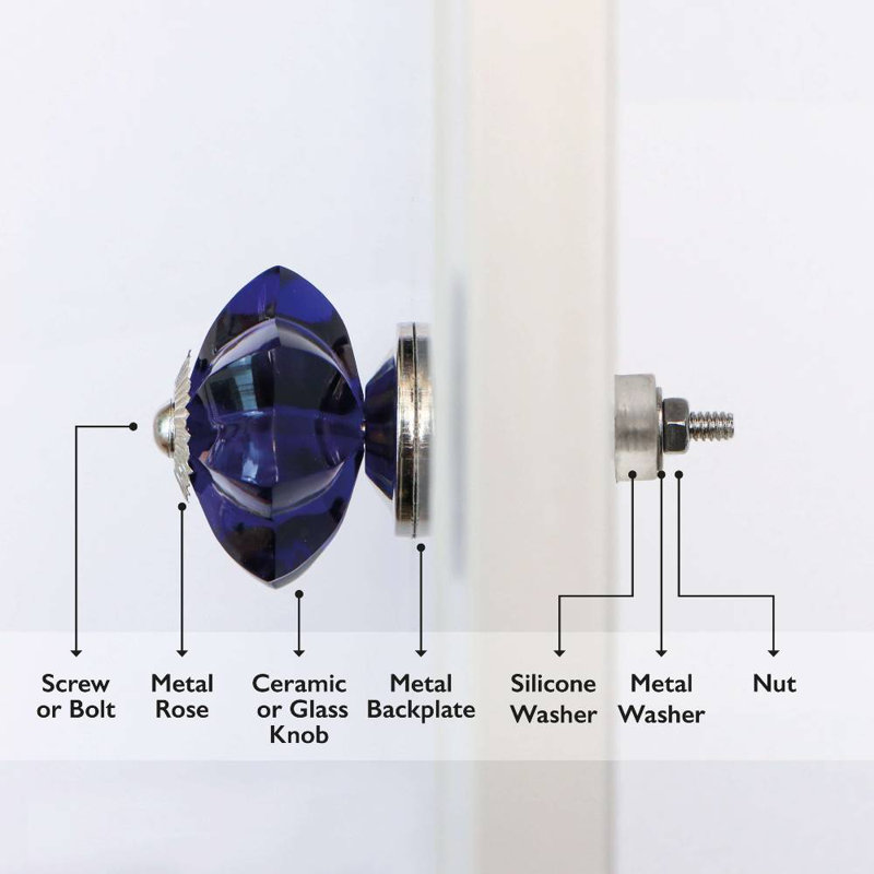 Oversized 1.8" Diameter Round Knob Multipack, Silver/Clear