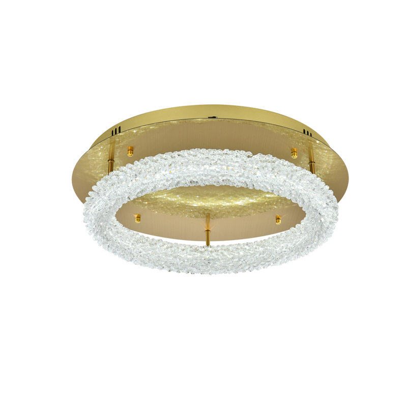 Bridgeton LED Semi Flush Mount, 5.5" H x 22" W x 22" D, Satin Gold