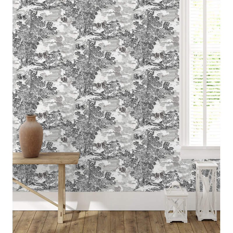 Rouleau de papier peint adhésif Surface Style L 18 pi x l 20,5 po Serene Scenes Surface, Gris anthracite