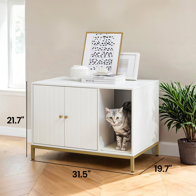 Enceinte de litière Itohan , Blanc / Blanc