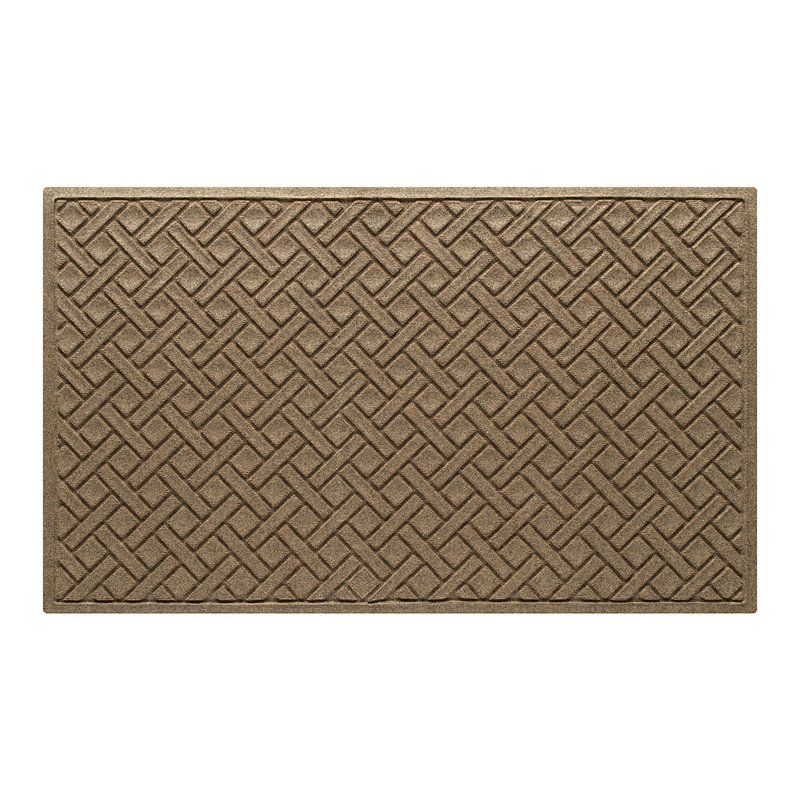 WaterHog® Lattice 35 in. x 59 in. Indoor Outdoor Doormat, 0.375" H x 60" W x 36" D, Camel