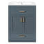 Meuble-lavabo bleu de 24 po avec lavabo intégré, armoire à 2 portes, tiroir basculant, rangement spacieux, look moderne, assemblage par l'utilisateur, double extension complète, assemblage facile à suivre, convient à