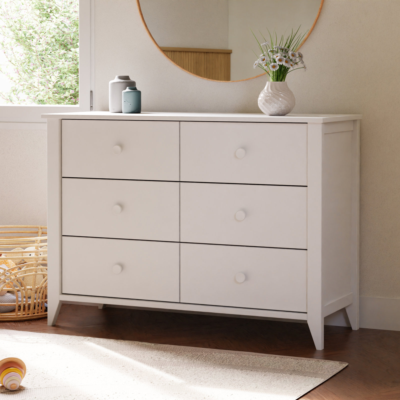 Sprout 6-Drawer Double Dresser, White