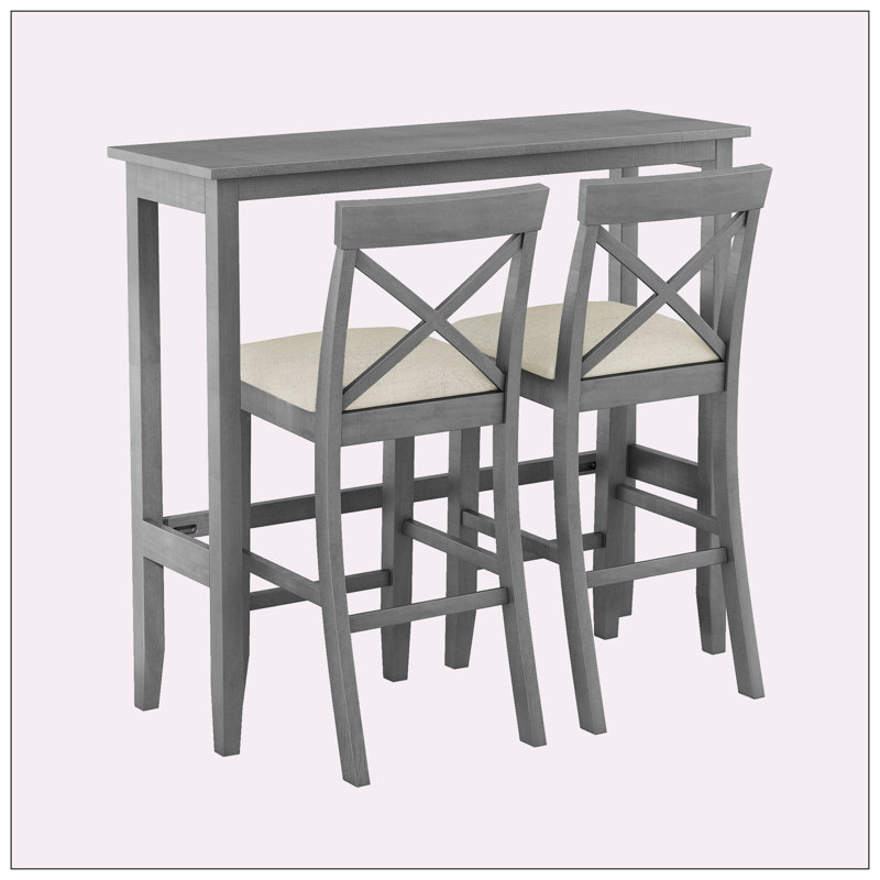 Djuna 2 - Person Four Leg Dining Set, Gray