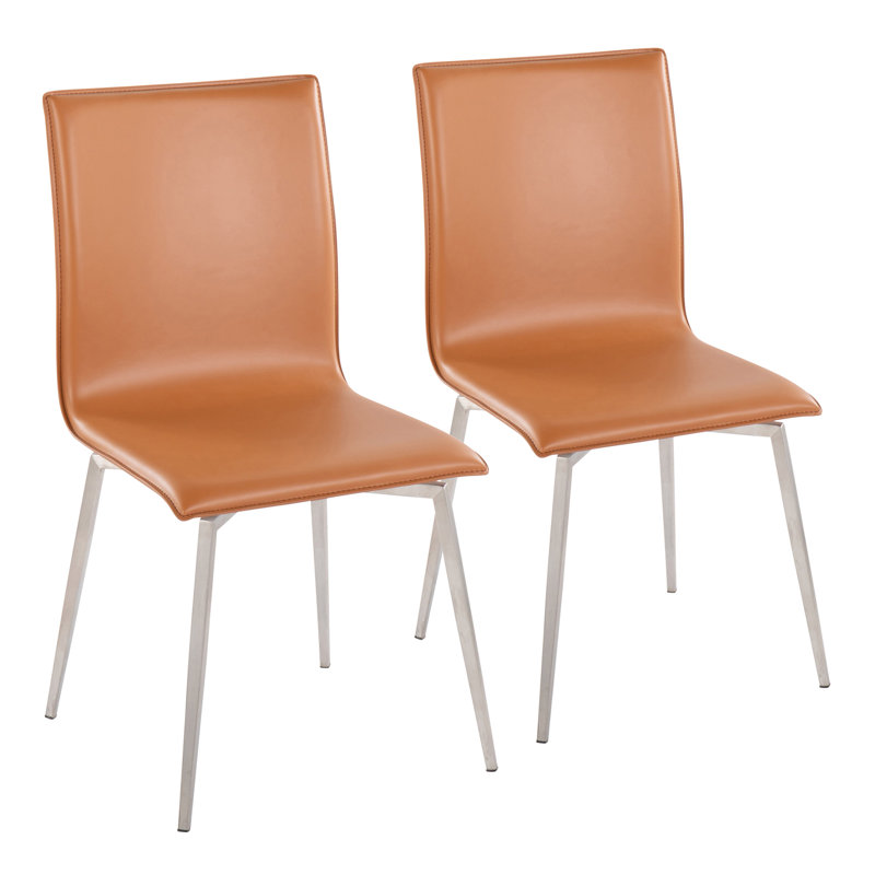 Sayema 18.50'' H Faux Leather Upholstered Side Chair, Camel