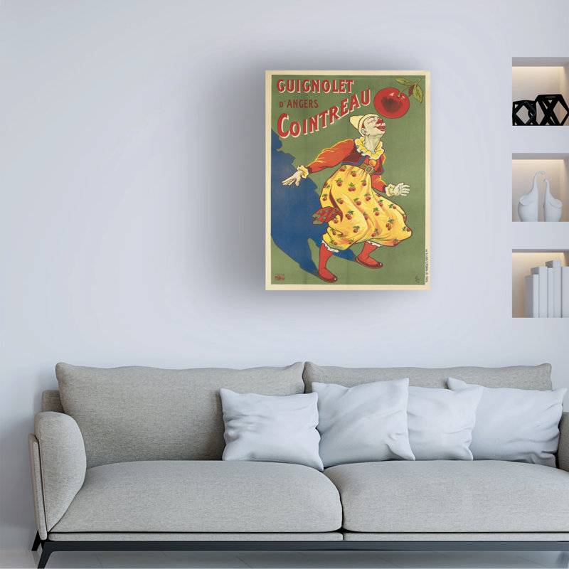 «Eugene Oge», affiche publicitaire sur toile Guignolets Cointreau, vers 1900, H 24 po x l 18 po
