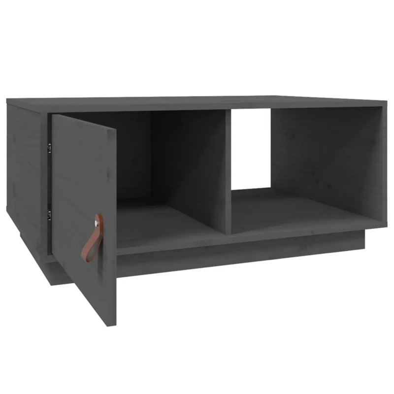 Solid Wood Solid Coffee Table with Storage, Grey
