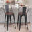 Johntell Metal Dining Chair Counter Height Chairs Stackable Barstools Wood with Removable Backrest-1373850679-1373850678