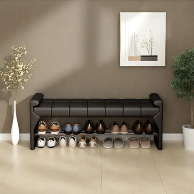 Tabouret avec rangement à chaussures 47,2 po