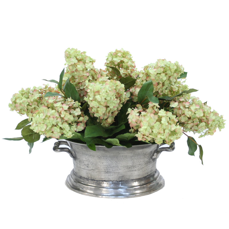 Hydrangea Centerpiece in Planter