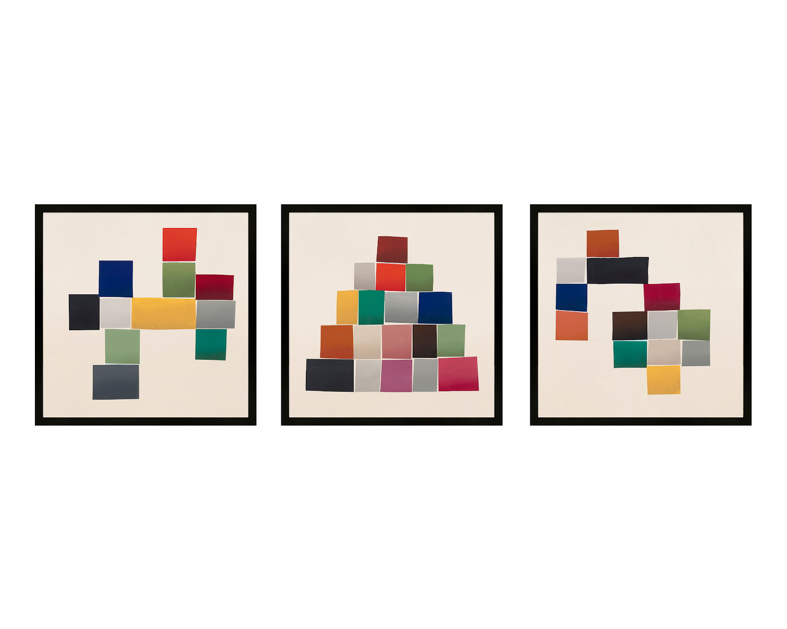 Jewels. Set Of 3 by Lee Lessem, Black Framed, 24" H x 24" W x 1.25" D