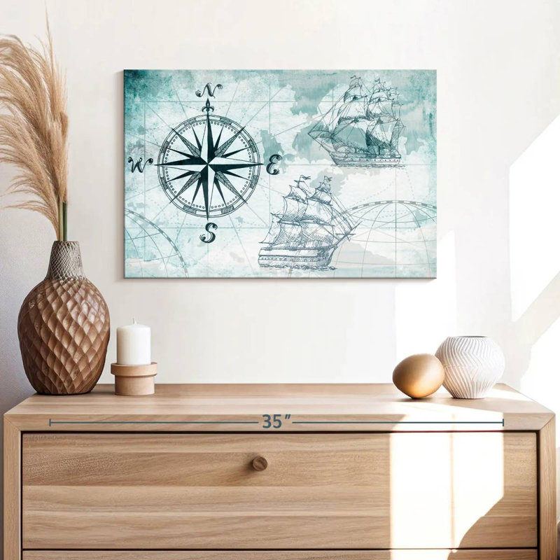 «Ocean Compass», reproduction sur toile, H 16 po x l 24 po x P 1,25 po