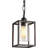 Farmhouse Rustic Glass Pendant Light Adjustable Chain Black Metal Cage Hanging Light