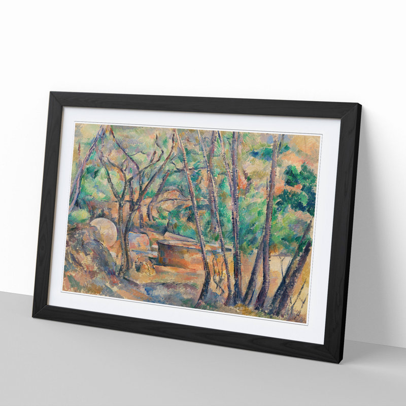 Millstone and Cistern by Paul Cezanne - Picture Frame Graphic Art, 27cm H x 36cm W x 2cm D, Black Framed