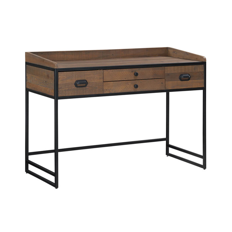 Alvern Solid Wood Steel Writing Desk