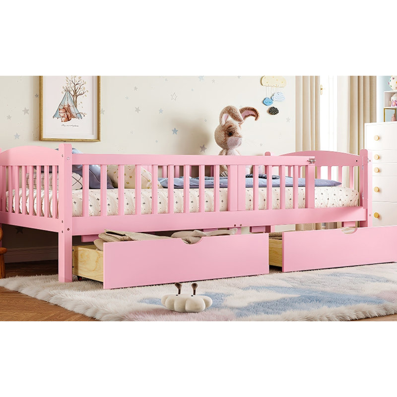 Lit plateforme rose TG, Extra-Long Twin, Rose