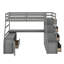 Lit mezzanine simple avec tiroirs, tablettes et bureau-1154361501