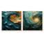 Majestic Motion Teal Spiral - Ensemble de 2 collages carrés abstraits en spirale-1513899135-1513899133