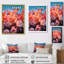 Décoration murale rose, champ rose, coucher de soleil - roses-104687377-104687369