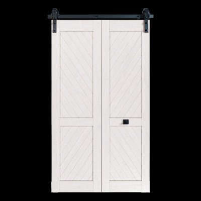 Bifold Barn Door Kit 78", 4-wheel Pivot Hardware In Matte Black