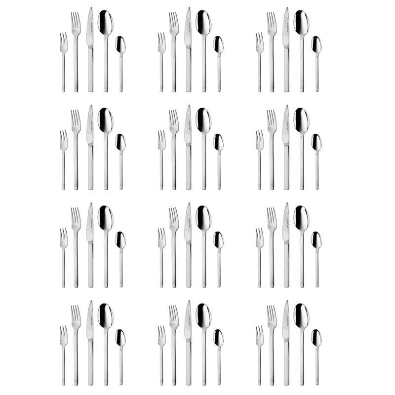 BergHOFF Essentials Essence 60Pc 18/10 Stainless Steel Flatware Set, Serving For 12