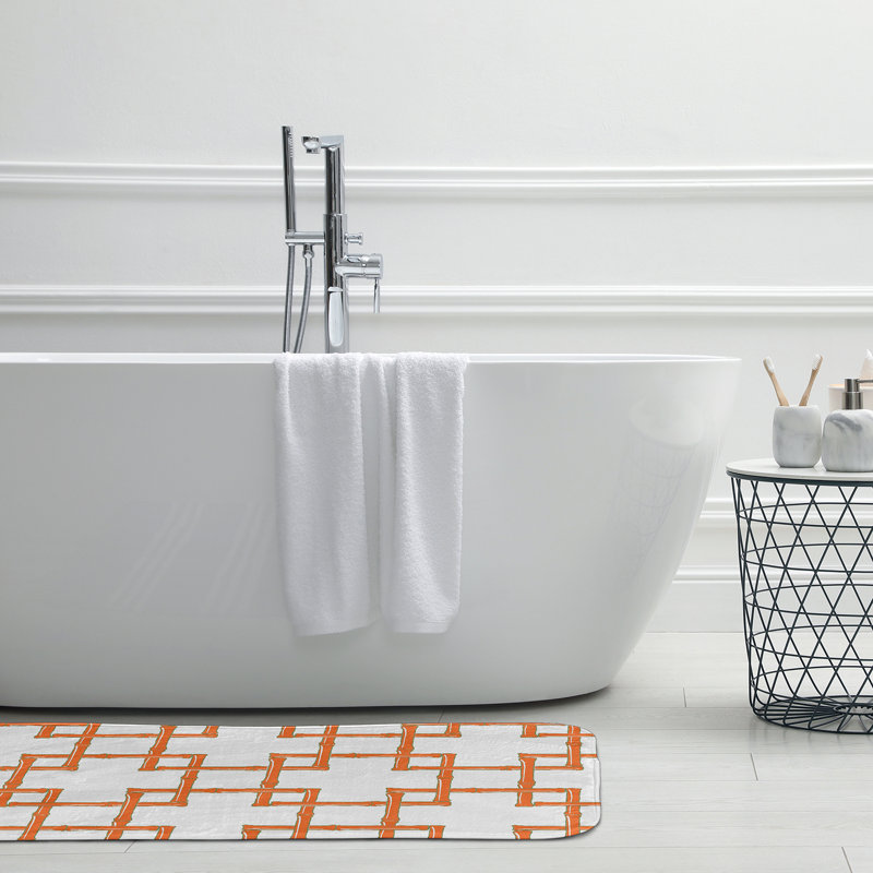 Tapis de bain en rayonne de bambou, L 21 po x L 34 po, Orange