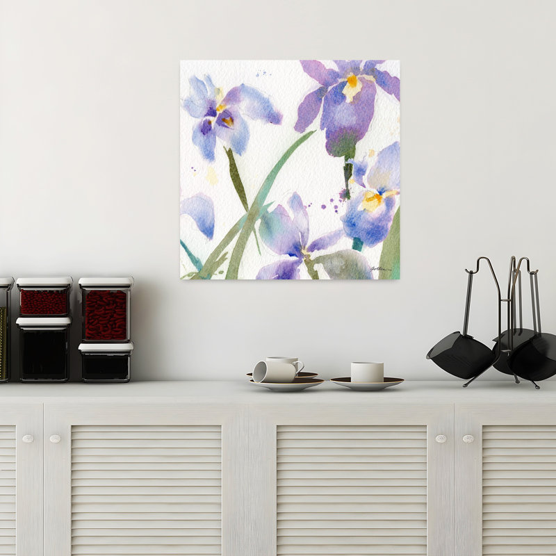 Iris, art floral iris contemporain, H 18 po x l 18 po