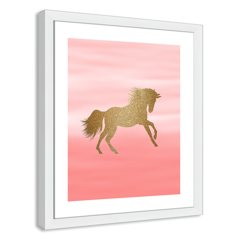 Art encadré ombré rose 1 ', H 24,5 po x l 20,5 po x P 0,6 po, Cadre blanc