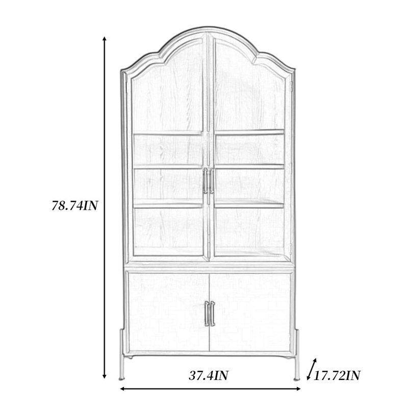 Vitrine en bois massif rétro vert