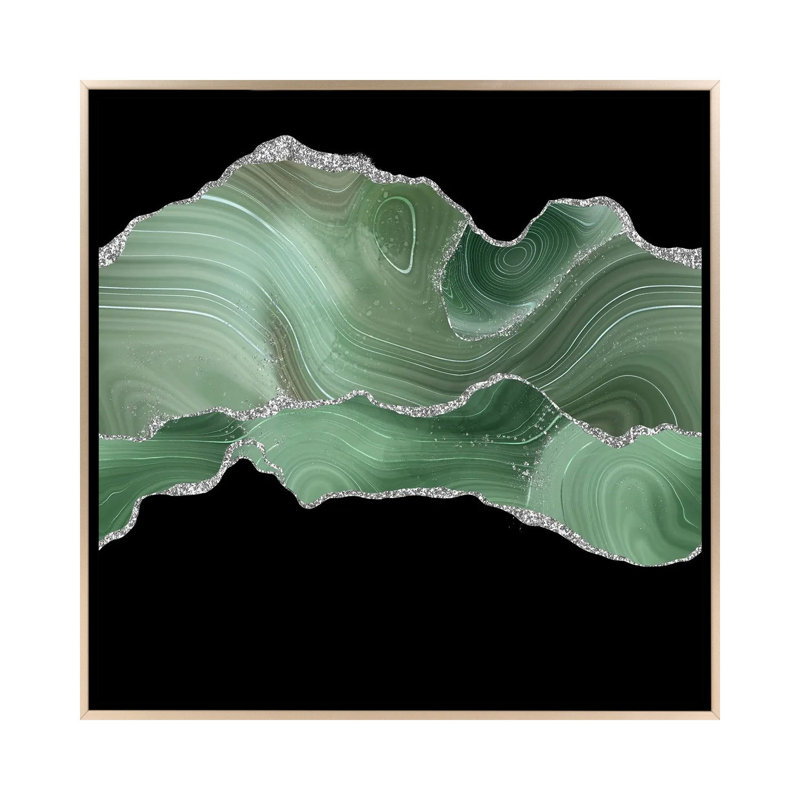 «Agate Texture IV», reproduction d'art sur toile encadrée, Champagne, H 26 po x l 26 po