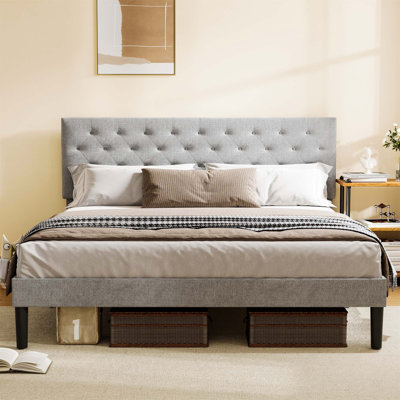 Lit plateforme tapissier Noan