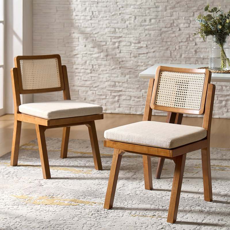 Amadou 19" 2-Person Rattan Side Chair, Brown