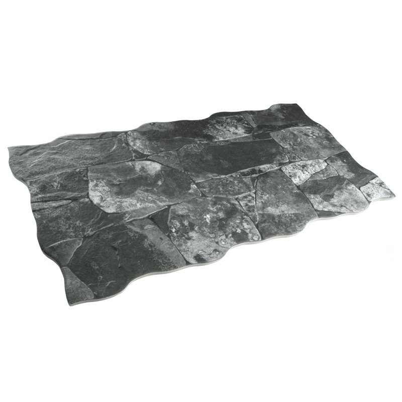 Caldera Vulcano 13" x 25" Porcelain Stone Look Wall & Floor Tile, Black