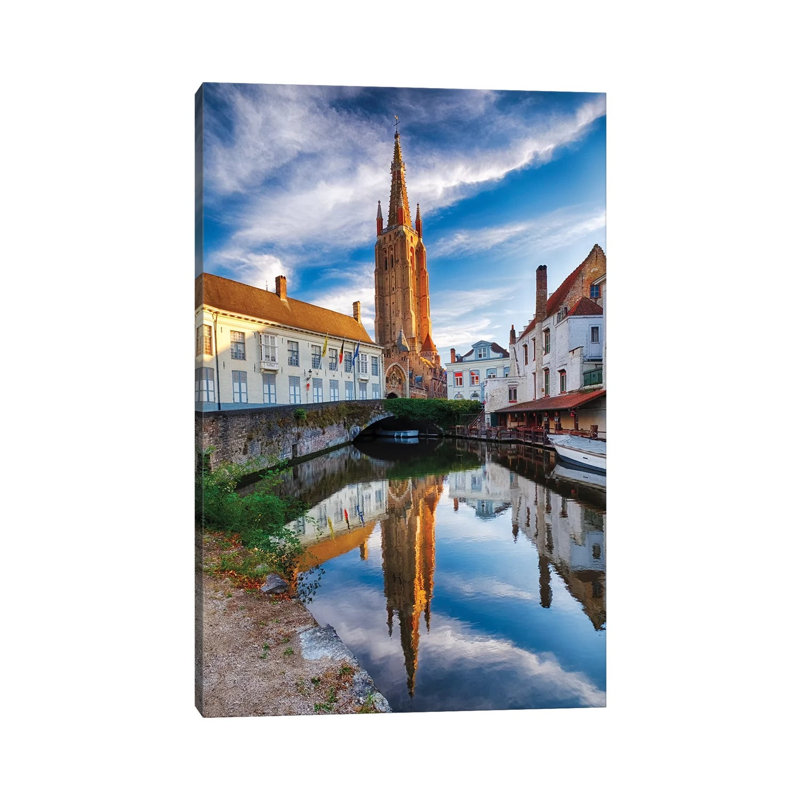 Tranquil Scene In Bruges by George Oze - Wrapped Canvas Print, 66.04 cm H x 45.72 cm W x 1.91 cm D