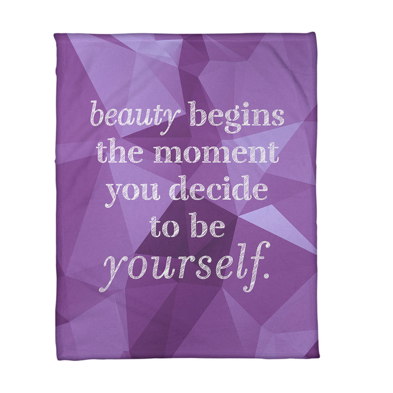 Sewn Throw Blanket, 60" W x 80" L, Light, Purple/White