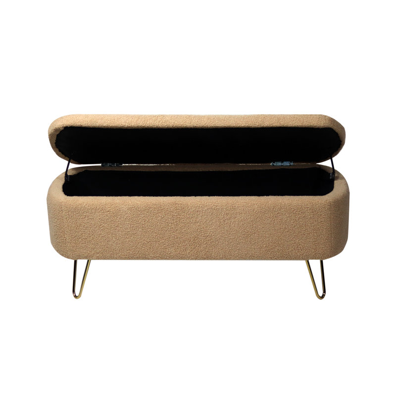Banc de rangement avec repose-pieds Toleen , Chameau