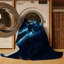 Tapis bleu marine délavé à la machine Alan Haunted Spellbook-1233628877