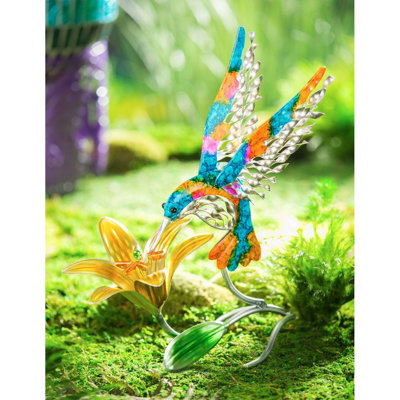 Statue de colibri en métal