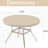 All - Weather Round Outdoor Patio Dining Table For 6 7, Metal With Adjustable Umbrella Hole, Powder Coating Rust Resistance, Bent Leg Design Durability And Style, Hand Polished Finish, 53.38"X 27.91-2037684699-2030926449