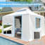 Housse de pavillon de jardin 12 pi x 12 pi pour toutes les conditions météorologiques - imperméable avec parois latérales, fenêtres en filet de polypropylène, utilisation polyvalente à l'extérieur en blanc