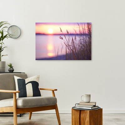 Serene Sunset Dreamy Peaceful Serene Coastal Wall Art Print 1 Piece Wrapped Canvas Wall Art